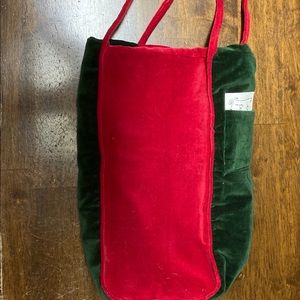 WILLIAMS SONOMA Christmas Holiday Gift Bag Tote Wine Sack / Fully Lined / NEW